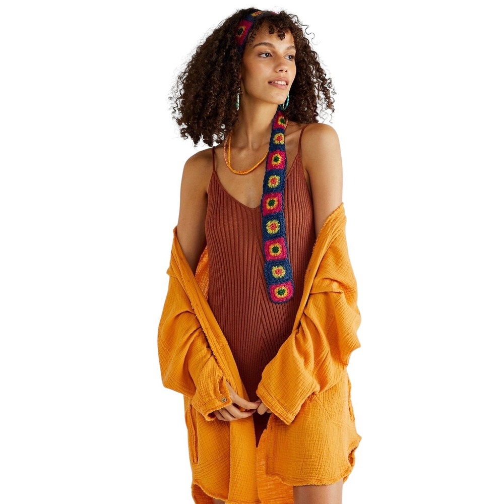 Free People FP Beach Nola Ribbed Sweater Romper Mesa (rust) Medium EUC